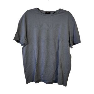 Theory Blue and White Patterned Short Sleeve Tee Size XXL
